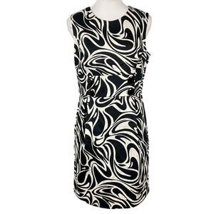 MICHAEL KORS Sheath Dress NWT NEW Black White 10 Art Retro Print Career Pockets